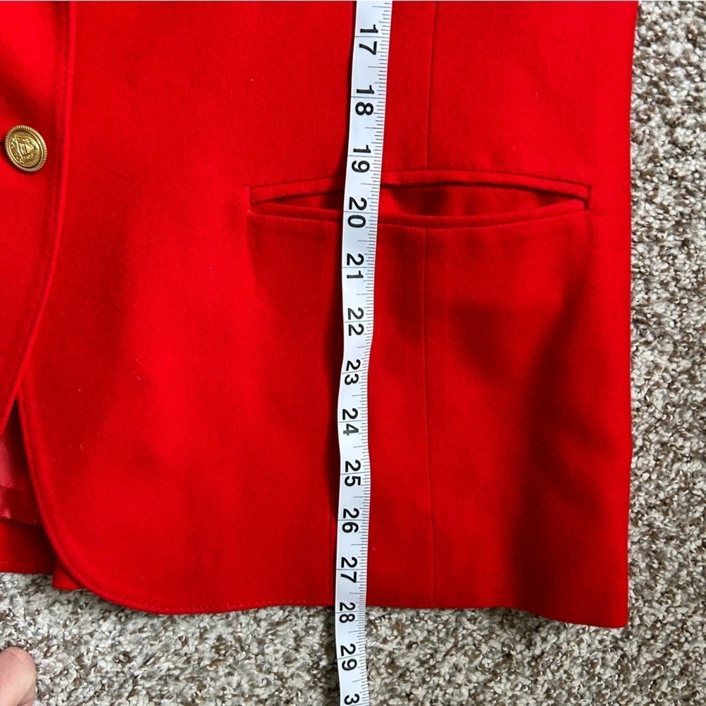 Pendleton Virgin Wool Red Blazer Jacket Holiday C… - image 8